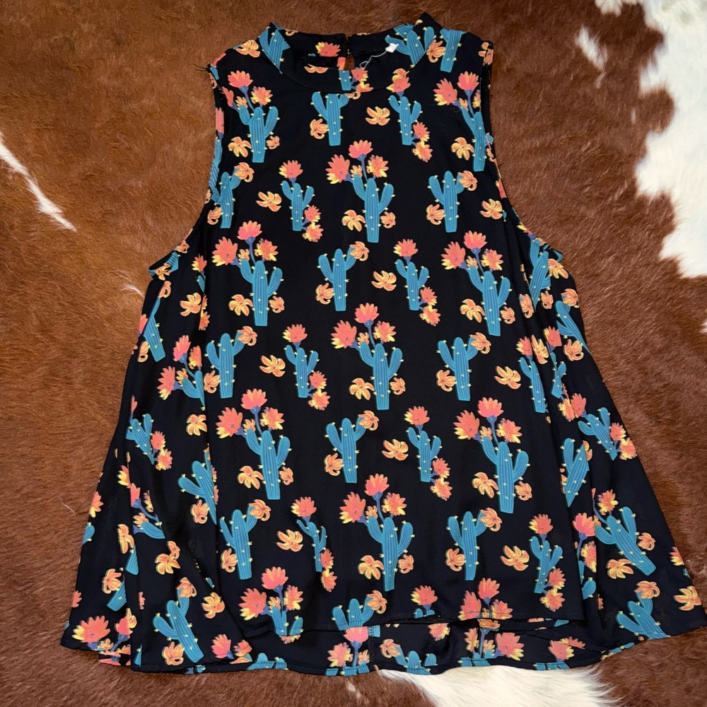 Cactus Print Sleeveless Top
